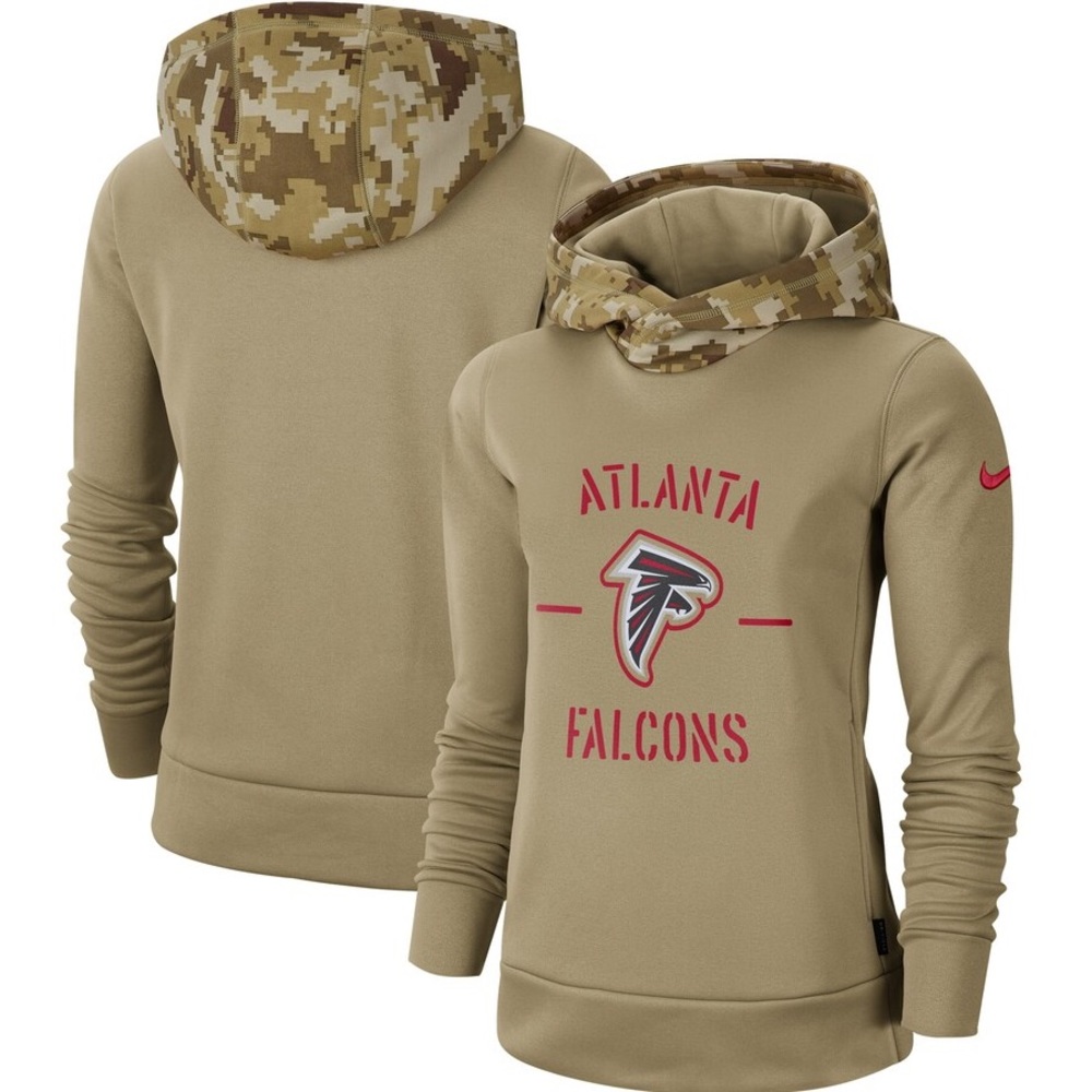 NWT Nike Khaki NFL Atlanta Falcons Salute to Service Therma Pullover Hoodie